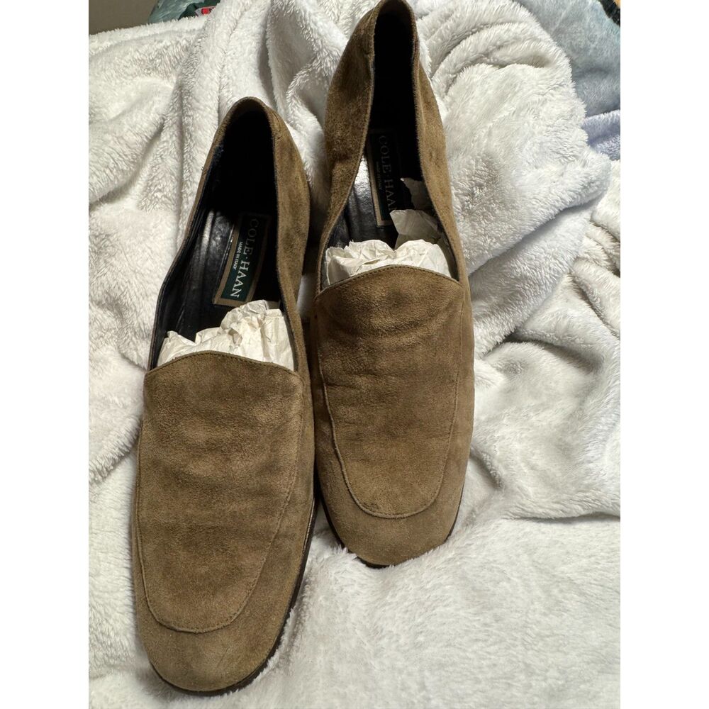 Cole Haan Suede Block Heel Loafers – Women's 9.5B – Made in Italy